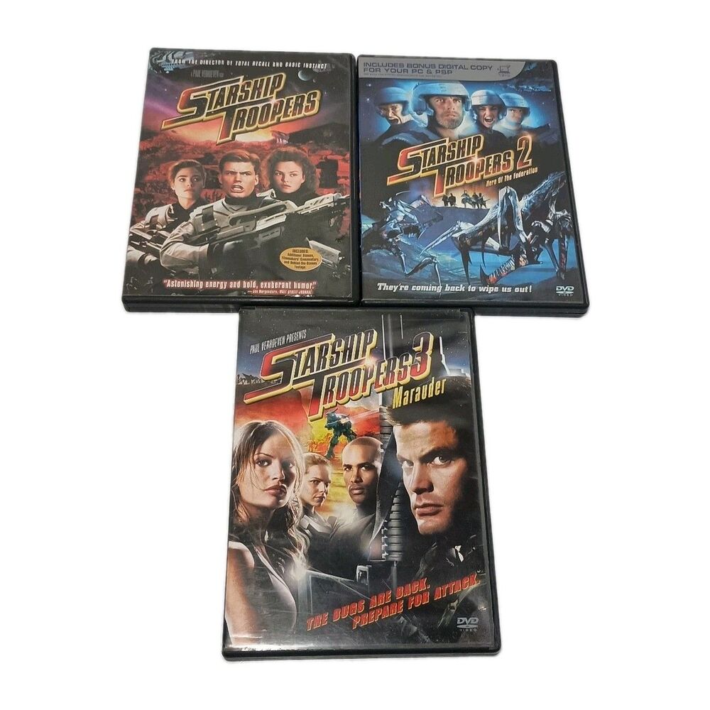Starship Troopers 1, 2 & 3 Film Bundle Lot Authentic Collection US Release